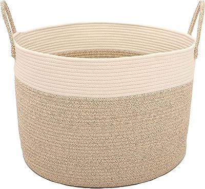 FCG Home Basket in woven cotton rope with handles to store the laundry.. Your everyday shopping solution, DIAYTAR NIGERIA offers variety and value delivered within 8 days.