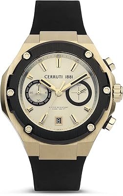 Round analog watch Cerruti 1881 for men - CIWGO2206103-55.6 mm - black, black, bracelet.. DIAYTAR NIGERIA: Your partner in affordable online shopping with dependable delivery within 8 days.
