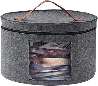 The white shop storage box for hats, hats storage box, hats organizer stackable with round edges for closets, travel boxes for women and men, dark gray.. You shop, we deliver — quick and easy with DIAYTAR Nigeria.