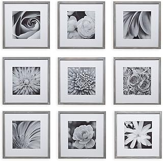 Set of 9 gray squares photo frames gallery perfect with textured art impressions and model.. DIAYTAR NIGERIA: Making quality products accessible to all Nigerians at affordable prices.