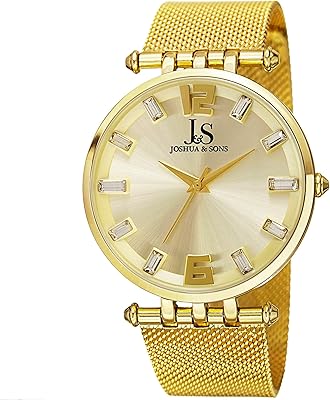 Men's quartz watch Joshua & Sons, analog display and stainless steel bracelet JS90YG, gold, bracelet.. DIAYTAR Nigeria: Shopping that fits your budget and your schedule.