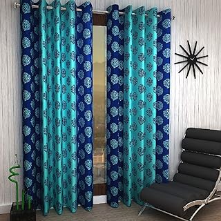 Home sizzler polyester door curtains, 2 pieces, size 116 x 210 cm, blue color, damas.. No hassle, just shopping — DIAYTAR Nigeria delivers in under 8 days.