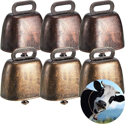 Xifor Small brass bells for cow pasture farm, sheep and goats, long distance bronze bells for horses and sheep for Christmas decoration, 2 colors (6 pieces).. Shop across boundaries with DIAYTAR NIGERIA's comprehensive platform and budget-friendly delivery.
