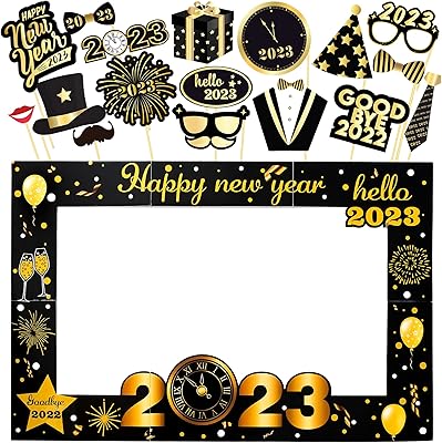 Photo frame of the New Year 2023 - Package of 36, accessories for Photoaton from the New Year 2023 | Happy New Year Decorations 2023 | New Year's party supplies 2023 | Photo frame for New Year's Selfie, 2023 Photo Accessories.. Experience retail satisfaction with DIAYTAR NIGERIA's comprehensive platform and prompt shipping service.