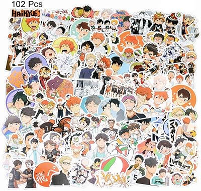 Haikyuu Haikyuu sticker - Waterproof animal stickers for laptop boys, luggage, water bottle, skateboard vinyl (102 pieces).. From daily deals to exclusive products — DIAYTAR Nigeria has you covered.