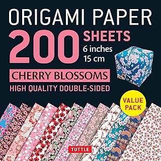Origami paper 200 sheets of cherry flowers 6 inches (15 cm): high quality oasy leaves printed with 12 different colors (instructions for 8 projects included).. Join the movement — fast, affordable shopping only at DIAYTAR Nigeria.