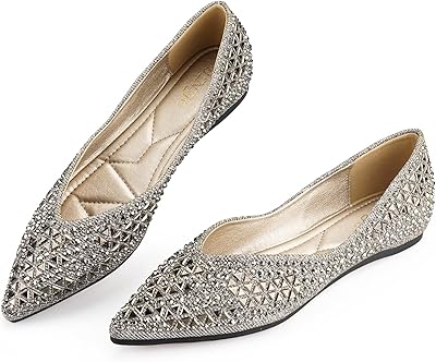 Flat shoes for women rhinestones pointed head flat ballet Comfortable insole in memory foam shapes flat shoes for women comfortable dressed shoes.. Get the deals you love and the delivery speed you need at DIAYTAR Nigeria.