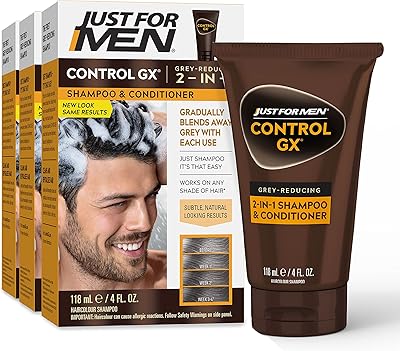 Just for Men Control GX Shampoo and 2 in 1 Gray Reducors, Progressive coloring for stronger and healthier hair, 4 fl oz - 3 package (packaging can vary).. Elevate your shopping experience with DIAYTAR NIGERIA's vast catalog and budget-friendly options.