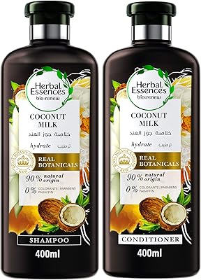 Herbal Essences Organic: Renew Coconut Milk Collection, 400 ml + Post-shampoo 400 ml.. DIAYTAR NIGERIA: Connecting Nigerians with their needs through our affordable and diverse marketplace.