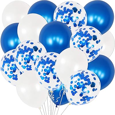 Navy blue and white balloons - 30 package | blue balloons and blue confetti balloons | Navy blue ball arch for naval festivals, diploma delivery decorations and birthday party decorations.. Shop for everything you need at DIAYTAR NIGERIA, with budget-friendly prices and quick delivery.