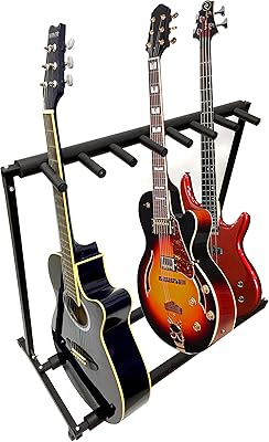 My Gift Foldable Guitar Support Black For 7 Guitars, Portable Scene Subject for Electric and Acoustic Guitar - 30 x 34.. Your digital shopping destination, DIAYTAR NIGERIA combines variety with affordability and quick delivery.