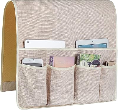 Fix My Gear Organizer of armrest of non -slip sofa support for magazines, mobiles, books and glasses (beige, 19 inch).. DIAYTAR NIGERIA makes quality accessible with our affordable prices and dependable delivery service.