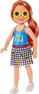 Barbie Club Chelsea doll, 6 inches, red hair and flower sunglasses.. DIAYTAR NIGERIA: Connecting Nigerians with affordable products delivered promptly nationwide.