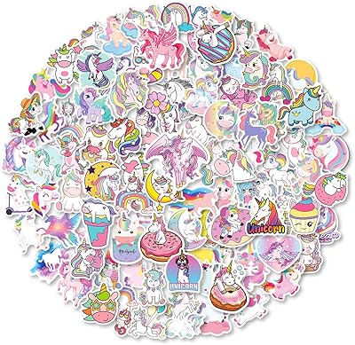 Unicorn stickers, 100 Pieces of waterproof vinyl stickers for water bottles, packet of stickers for children Cute stickers for schoolchildren Hydro Flask Laptop suitable for children.. DIAYTAR NIGERIA makes every shopping desire a reality with affordable prices and delivery in 5-8 days.