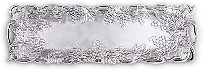 Rectangular aluminum service tray with arthur metal grape pattern.. Your comprehensive marketplace awaits at DIAYTAR NIGERIA with affordable prices and reliable delivery times.