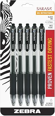 Zebra Sarasa retractable gel ink pens, an average point 0.7 mm, black drying ink, 5 units.. Experience the convenience of one-stop shopping with DIAYTAR NIGERIA's diverse and affordable marketplace.