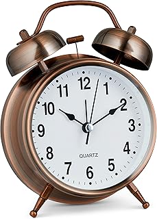 Bernhard Products Analog Awakening Double Retro Bell in 4 Inch Metal Brass Brass Sth Quartz Following on Battery with Retro-Lukerage for Ancient Silent Bedside Table Without Tic-Tac Office Decorative Decorative Clocks.. DIAYTAR NIGERIA: Your partner in affordable online shopping with reliable 5-8 day shipping nationwide.