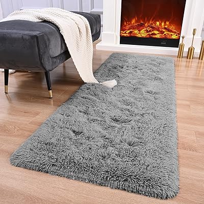 Zareas gray corridor carpet for bedroom, soft carpet for living room, child's bedroom, soft and soft carpet for bedside table, entrance, corridor, dormitory, children's bedroom, modern indoor carpet in plush 2 x 4 feet.. DIAYTAR NIGERIA brings the nation's largest product catalog to your doorstep at prices you'll appreciate.