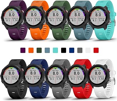 COLAPOO Lot of 10 multicolored bracelets compatible with Garmin Forerunner 245-645 in silicone.. DIAYTAR Nigeria: Great value, fast delivery, and endless options.