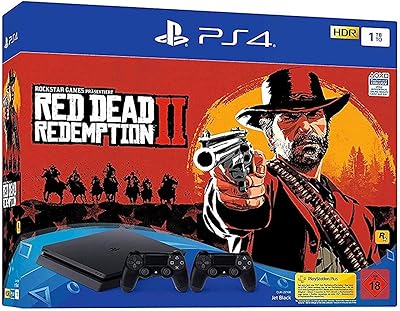 Sony PlayStation 4 of 1 TB with Red Dead Redemption 2 and two controllers.. DIAYTAR NIGERIA: Connecting Nigerians with affordable products through our expansive e-commerce platform.