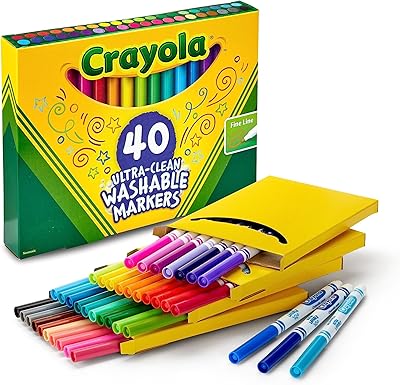 Removable Crayola Ultra Clean, set of fine lines, children's gifts, 40 pieces.. Your ideal shopping companion, DIAYTAR NIGERIA offers unmatched variety with delivery within a week.