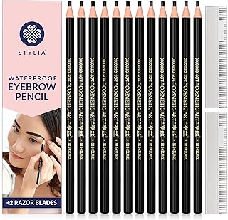 Waterproofed eyebrow pencil microblading supplies - Set of 12 black eyebrow pencils to mark, fill, plan and define the eyebrows.. DIAYTAR NIGERIA: Making quality products accessible to all Nigerians at affordable prices.