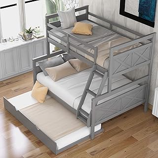 LCH double bunk bed, solid wood bed frame with safety barrier and scale for teenage bedroom, convertible into two beds, safety barrier, gray.. Your comprehensive marketplace awaits at DIAYTAR NIGERIA with affordable prices and reliable delivery times.