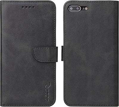 LOLFZ portfolio for iPhone 7 Plus, classic leather case with card holder and magnetic closure for iPhone 7 Plus - Black.. Nigeria's favorite online shopping platform, DIAYTAR offers unbeatable prices and delivery within a week.