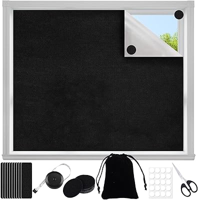 Portable blackout curtains 300 x 145 cm, window curtains to be stuck easily without drilling, blackout curtains with self-adhesive clips and roller-for travel chamber scissors.. Your trusted shopping companion, DIAYTAR NIGERIA delivers affordable solutions in just 5-8 days.