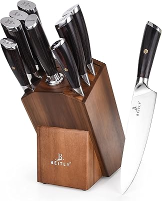 Set of knives Betley KS-110, set of German stainless steel kitchen knives with high quality carbon content with locking and sharpener block, 10 parts.. Experience the convenience of one-stop shopping with DIAYTAR NIGERIA's diverse and affordable marketplace.