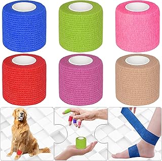 Self-adhesive elastic ribbon, self-adhesive cohesive bandages 2 "x 5 meters, sport wrap ribbon, breathable wrap ribbon, wrist, ankle and pet bandage (6-colored package mixed).. DIAYTAR Nigeria — the online store where variety meets value.