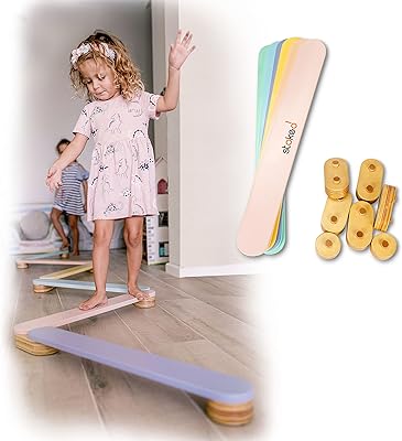 Stokid wooden balance beam for children, balancing equipment for young children, multicolored, LM-B03.. Shopping made simple with DIAYTAR NIGERIA's vast selection and budget-friendly nationwide delivery.
