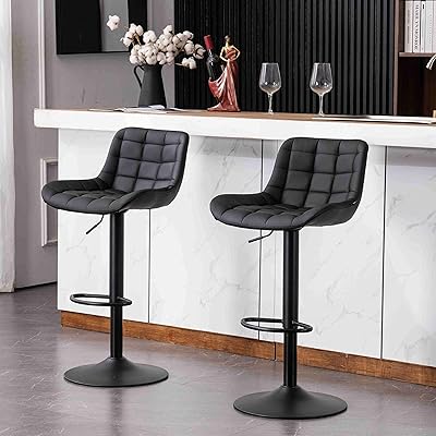 Utast bar chairs Set of 2 adjustable swivel stools with modern bar chairs file (black).. Fast delivery, fair prices, and full variety — only on DIAYTAR Nigeria.