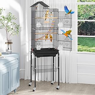 Yeta Home Metal Birds Cage Size 62 inches, Large Perrochete Cages for Perrochets, Caopsittes, Turtereaux and Pigeons with Upper, Pivoting Support and Hanging Toys.. DIAYTAR NIGERIA: Where shopping dreams become reality with budget-friendly prices and prompt delivery.