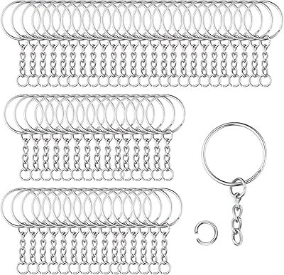 100pcs Metal split keychain with open chain and links, cleaner keychain 1 inch in diameter for crafts, keys, necklaces, jewelry manufacturing (silver).. Shop without limits at DIAYTAR NIGERIA and receive your purchases at budget prices within the week.