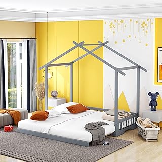 Montessori rest in Mirax Double Mirax Wooden Bed with Extensible Rotary Floor For Boys and Girls, no upholstery required, gray.. DIAYTAR NIGERIA: Connecting every Nigerian with quality products at prices everyone can afford.