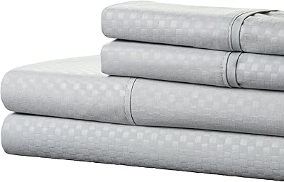 Bedroom set in brushed microfiber 4 pieces hypoallergenic with deep pocket and pattern
