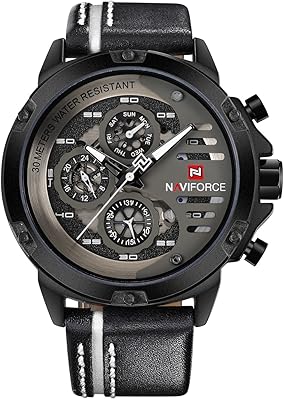Waterproof military sports watches for men, analog quartz watch and leather bracelet with display of the date and calendar, rose gold, quartz watches.. Embrace a new era of online shopping with DIAYTAR NIGERIA's extensive range and budget-friendly prices.