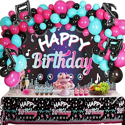 Gudelak 130 pieces Tik Tok birthday party decorations, Happy birthday musical decorations, Tiktok themed themed party supplies including a happy birthday banner.. DIAYTAR NIGERIA delivers more than products - we deliver affordable shopping satisfaction nationwide.