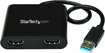 Startec. Com USB double adapter 3.0 to HDMI - 1 x 4K 30 Hz and 1 x 1080p - External video and graphic card - Double USB Double display adapter to HDMI - supports Windows only - Black (USB32HD2).. Shop smarter, not harder with DIAYTAR NIGERIA - thousands of products at your fingertips with affordable delivery.