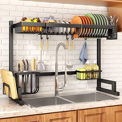 Crown drainer SNTD above the sink, adjustable width (32 "≤ 40"), stainless steel kitchen storage organizer, black.. Shop electronics, clothes, and everything in between on DIAYTAR Nigeria.