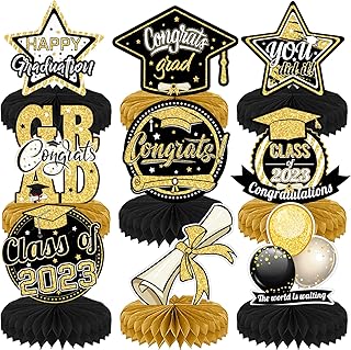 9 pieces of graduation party table decorations for 2023, Table centers for gilded and black diploma.. Experience the convenience of boundless shopping with DIAYTAR NIGERIA's vast selection and quick delivery.