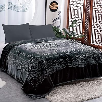Polar coverage JML King size, thick Korean mink blanket 85 x 95 inches - 9 pounds, single -year, soft and hot, thick coverage with Raschel print for fall, winter, bed, house and gifts (dark gray).. DIAYTAR NIGERIA: Making quality products accessible to all Nigerians at affordable prices.
