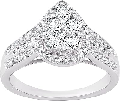 Sterling silver engagement ring in the shape of a pear with cultivated diamond.. Shop smarter with Nigeria's premier e-commerce platform, featuring affordable products delivered nationwide.