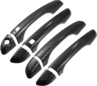XAutohawks 8 Pieces Outdoor side door lid on ABS material for Hyundai Elantra 2017-2020 Black carbon fiber motive Intelligent key hole outdoor door lid.. DIAYTAR NIGERIA: Your partner in affordable online retail with reliable delivery across the nation.