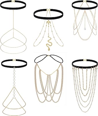 6 pieces snake leg chain chain for women crystal layers boho body chains for summer party beach chain jewelry jewelry.. DIAYTAR NIGERIA transforms how Nigerians shop with our affordable prices and dependable shipping times.