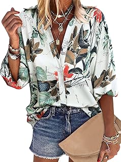 Soft blouse buttoned with floral print for women, tropical Hawaiian, floral style, s.. DIAYTAR Nigeria: Where affordability meets fast and reliable e-commerce service.