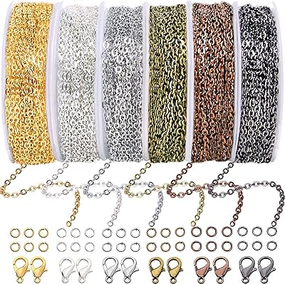 Cuban 60 -foot stainless steel chain roller, Cuban meal chain in customizable metal, Cuban metal meal chain with carabian clasps and connection rings for jewelry manufacturing.. Experience the ultimate in shopping convenience with DIAYTAR NIGERIA's vast catalog and 5-8 day delivery.