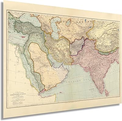 Ancient historic map of the Middle East 1912 18 "X 60.96" of countries.. DIAYTAR NIGERIA brings the marketplace to your home with budget-friendly prices and nationwide delivery.