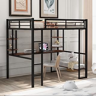 MKK full -size mezzanine bed with long metal and metal and MDF shelves, full -size mezzanine bed with desk, double metal mezzanine bed with integrated staircase for girl and boy bedroom, no need.. Enjoy the simplicity of shopping with DIAYTAR NIGERIA, offering vast choices delivered in just 5-8 days.